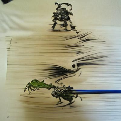 Samurai vs Kappa: Ink Drawing Battle