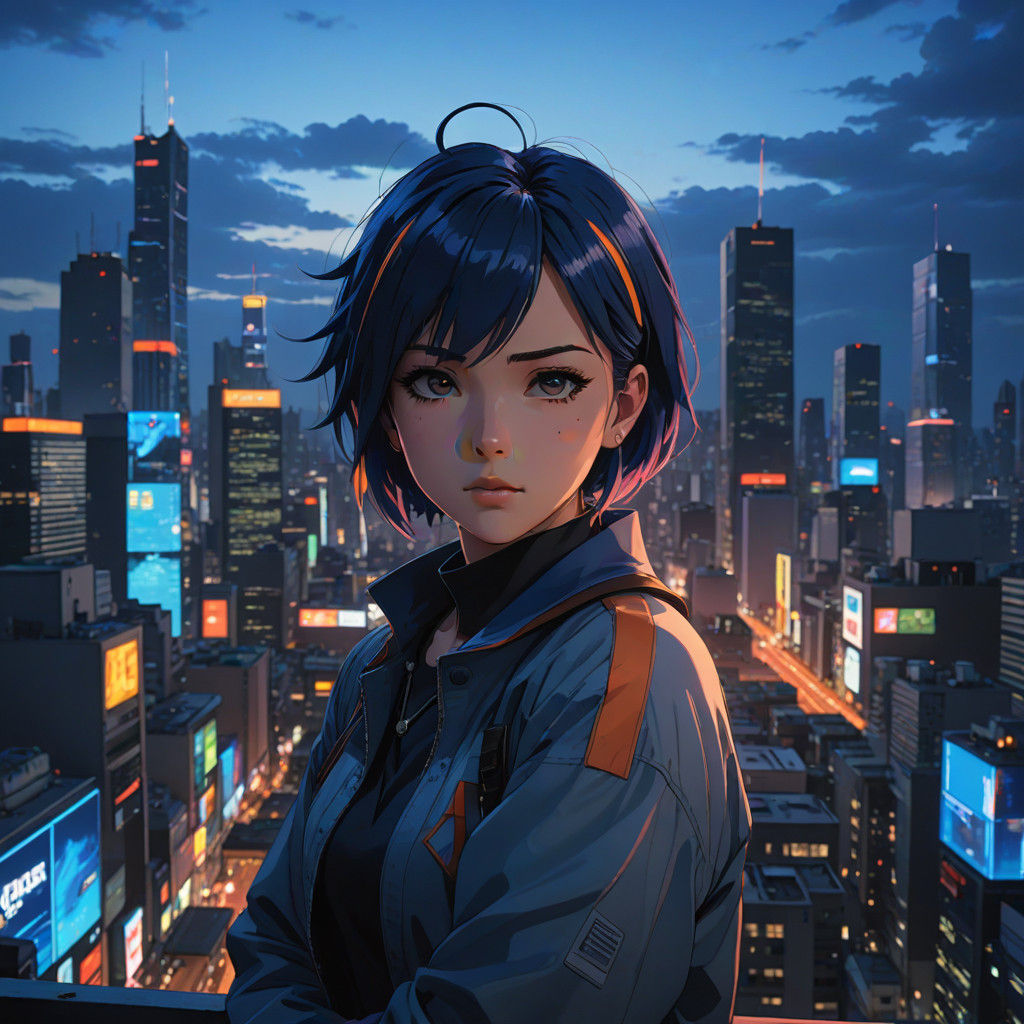 Vibrant Anime Art in Cel-Shaded Style