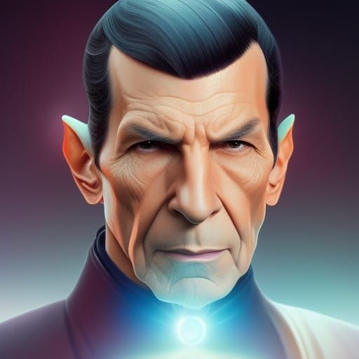 Young Spock Portrait in Sci-Fi Style