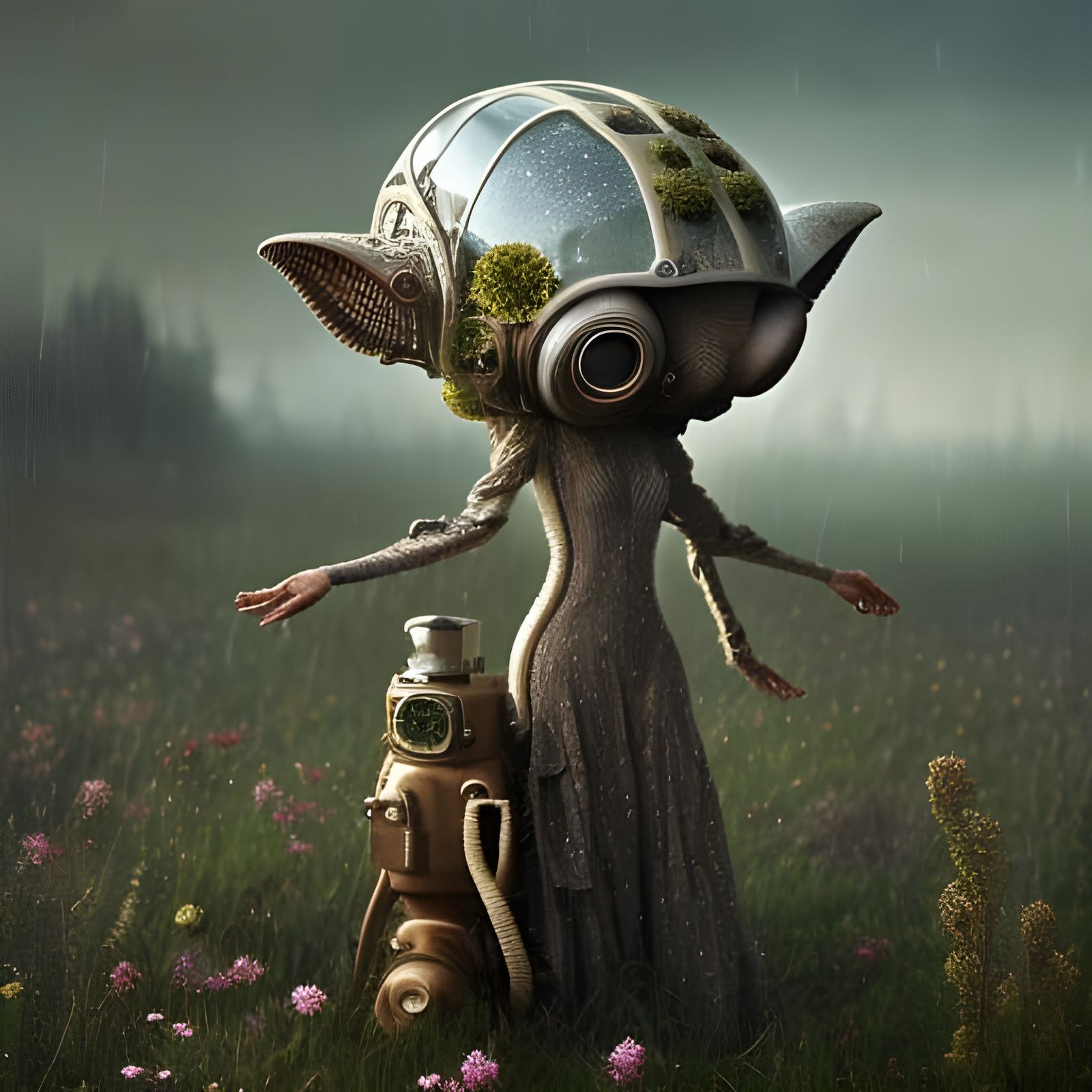 Eldritch Alien People Pets in Dreamy Light