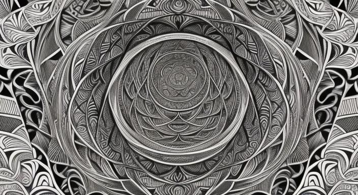 Intricate Zentangle Pen and Ink Drawing