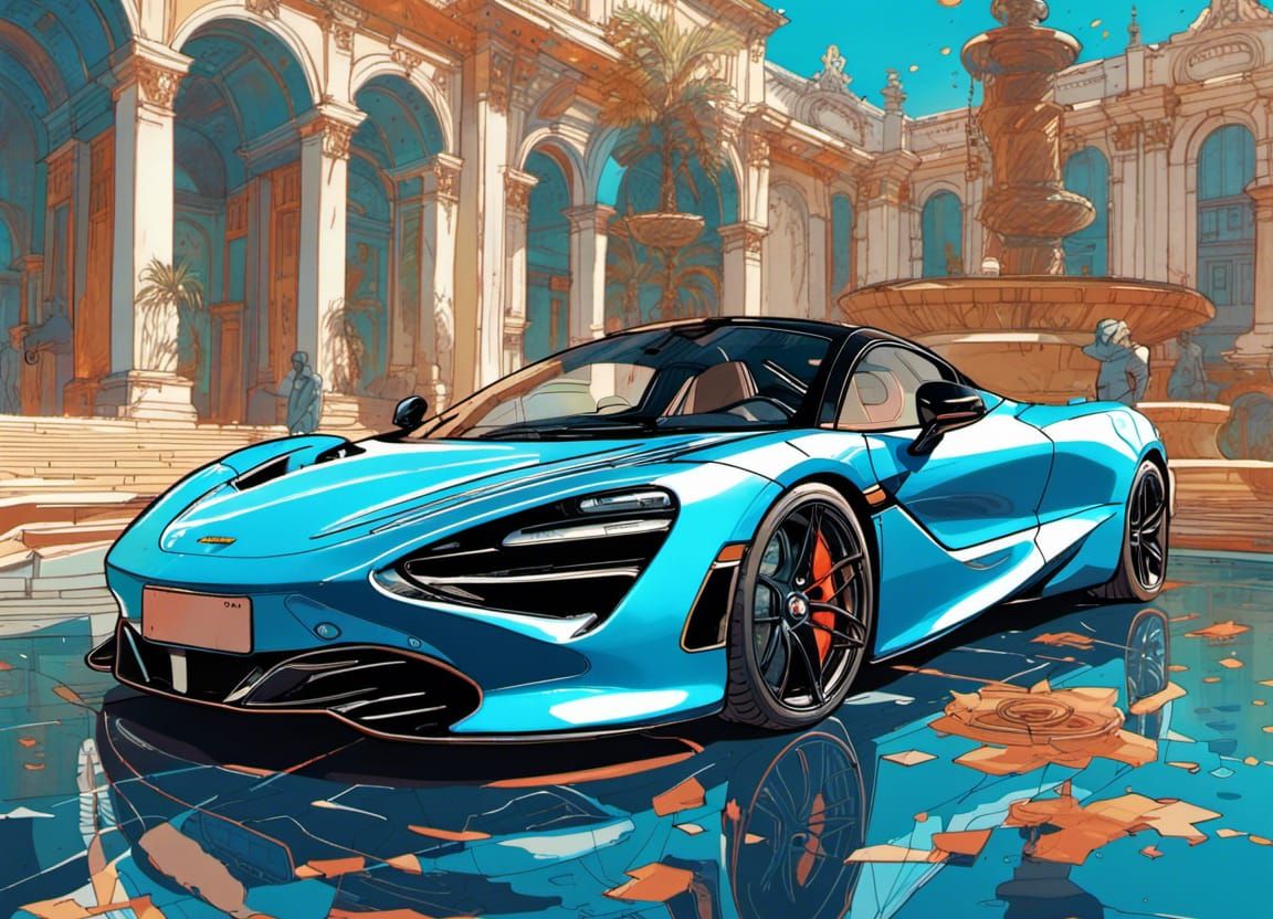 Powder blue McLaren 720s