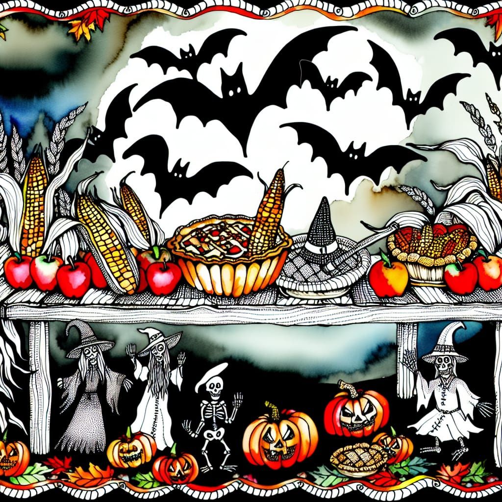 Intricately detailed alcohol ink illustration, ”Nightmare Ha...