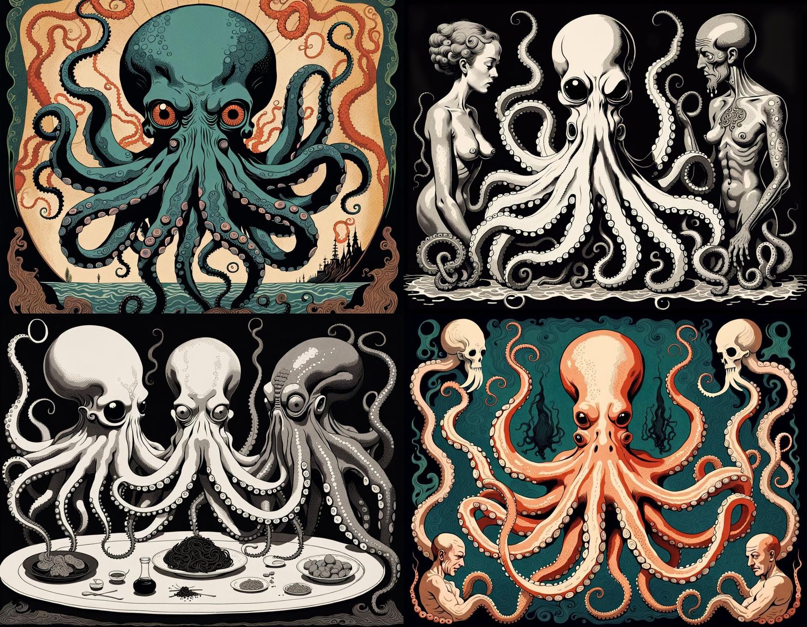 Mystical Octopus in a State of Surrealist Turmoil