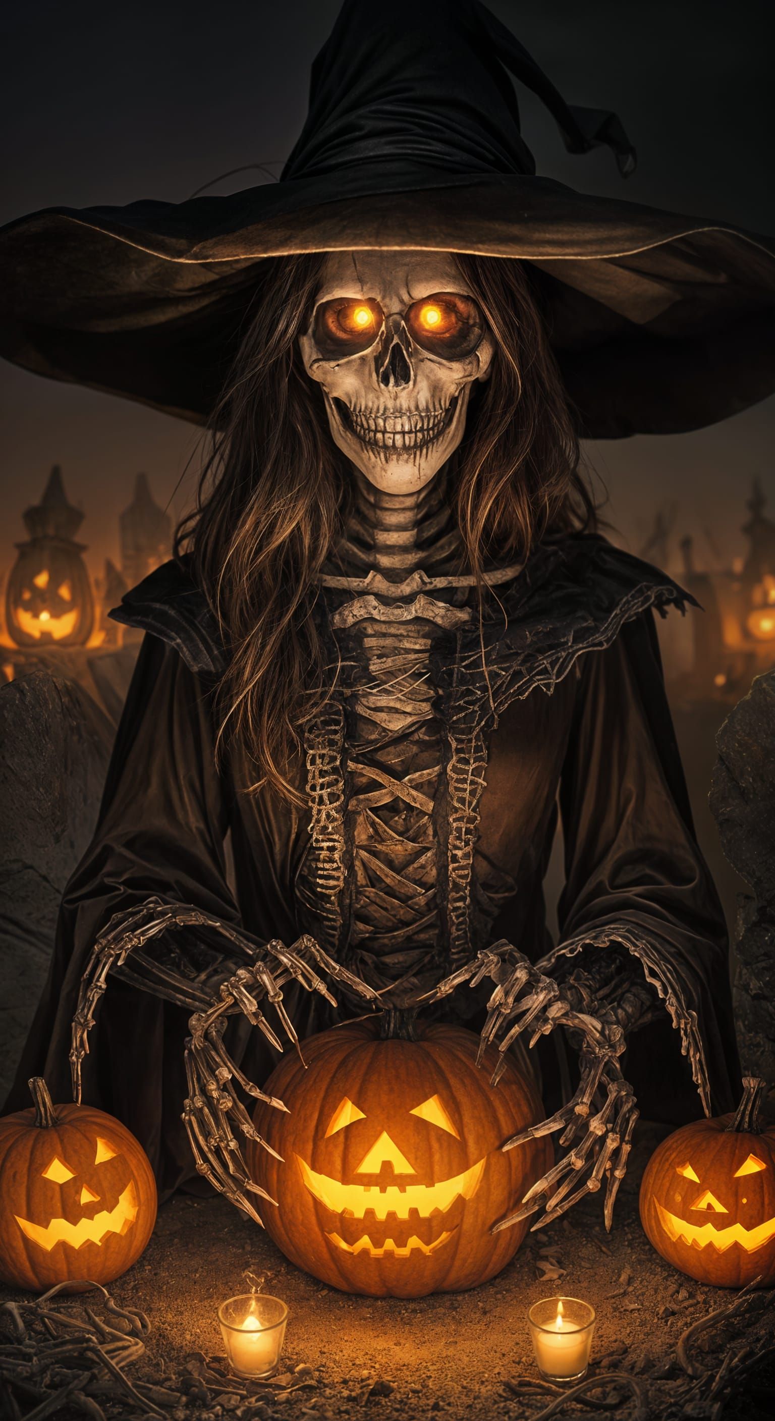 Festive Skeleton Celebrates Halloween