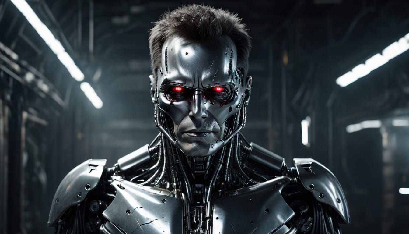 Cybernetic Vision of Elon Musk in Terminator Aesthetic