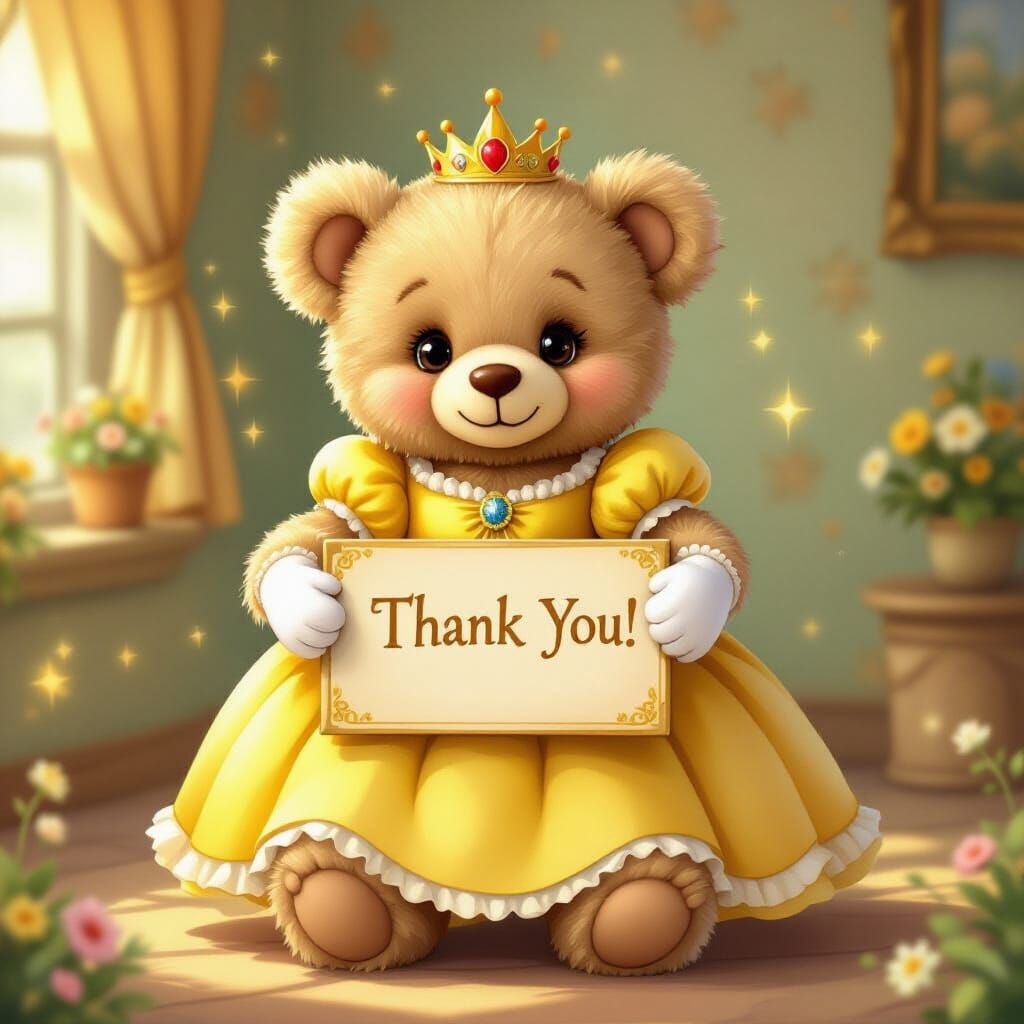 Teddy Bear Princess Belle Says Thank You