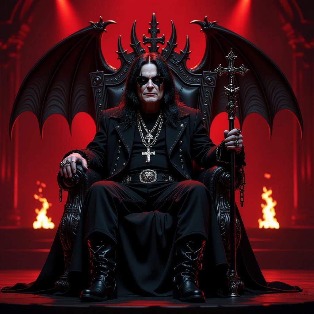 Ozzy Osbourne on a Demonic Gothic Throne