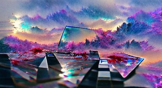 Synthwave Shattered Glass Nebula in 8K 3D