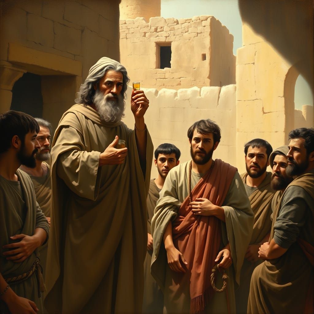 Prophet Samuel Crowns David Among Brothers in Ancient Israel...