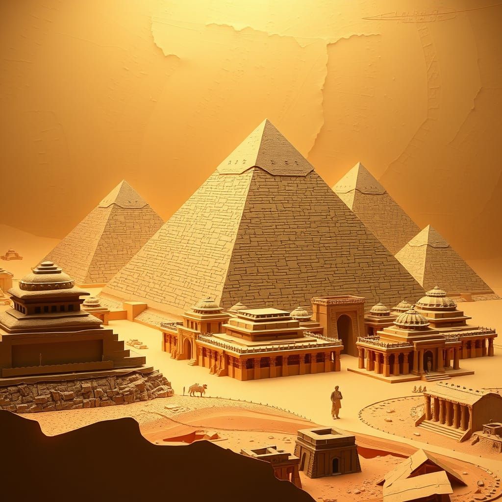 Paper Art: Great Pyramids of Egypt