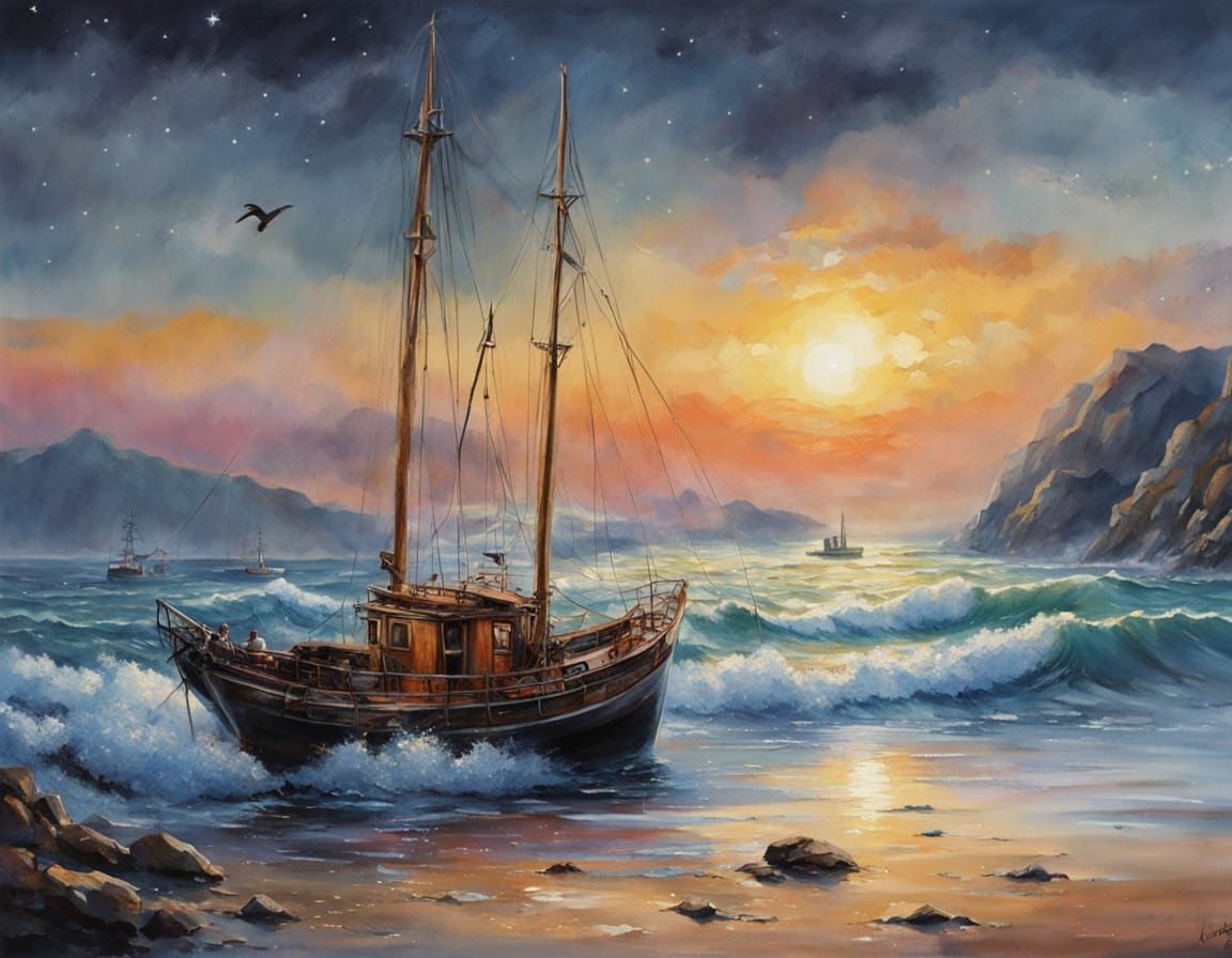 Ethereal Sunset on a Korean Beach