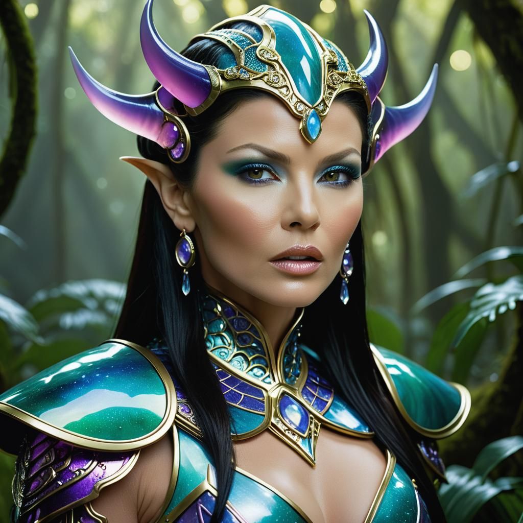 Luminescent Jungle Warrior Portrait