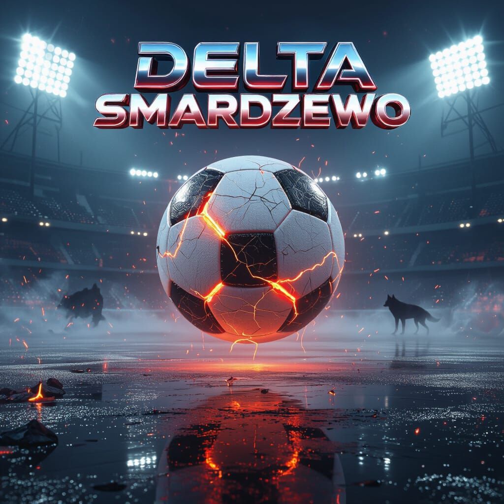 Futuristic Soccer Ball with Lava and Electric Cracks