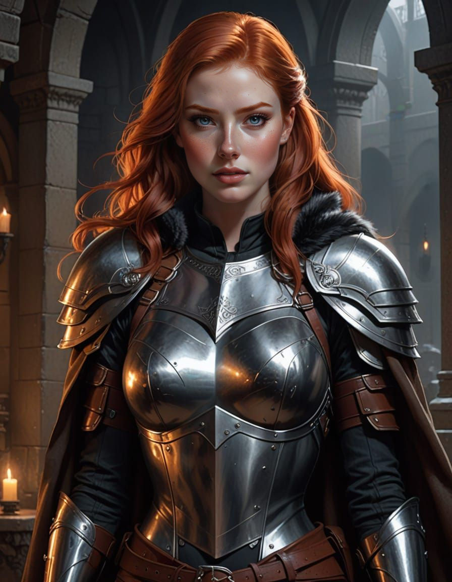 Mysterious Redhead Warrior Emerges from Crypt Shadows