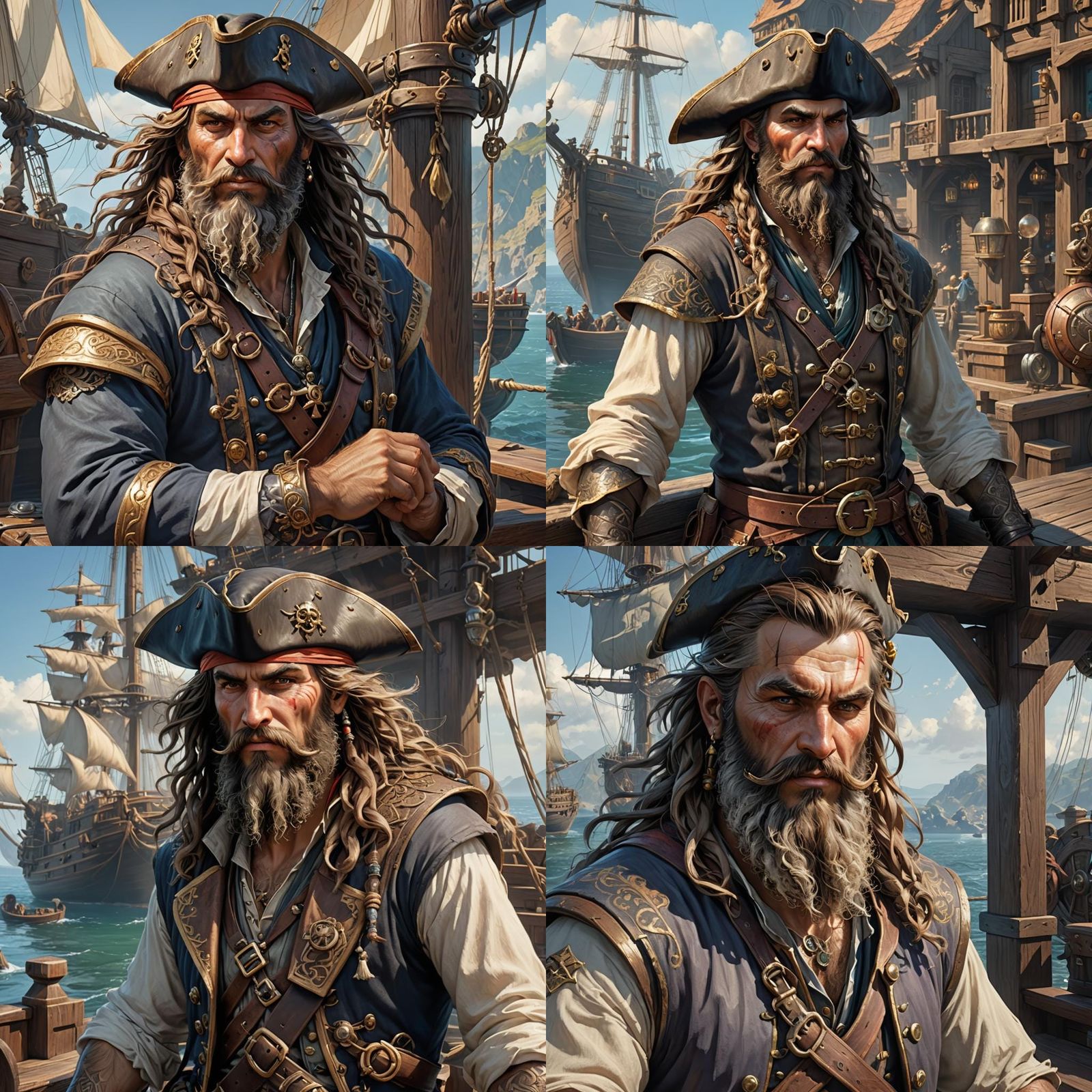 Epic Pirate Bard Portrait in High Fantasy Style