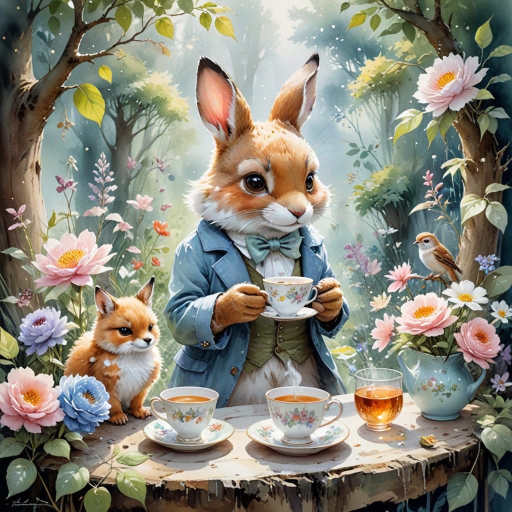 Enchanted Animal Tea Party in Crystal Garden