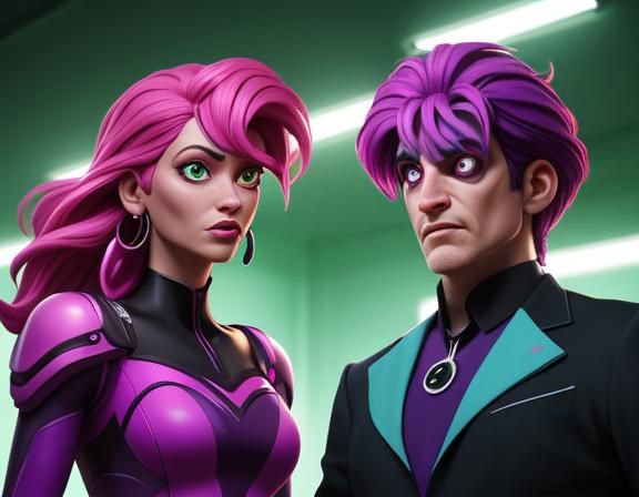 Miss Funky vs. Dr. Groovie: Digital Portrait