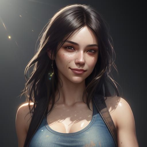 Detailed Portrait of Smiling Girl, Trending Artstation Art