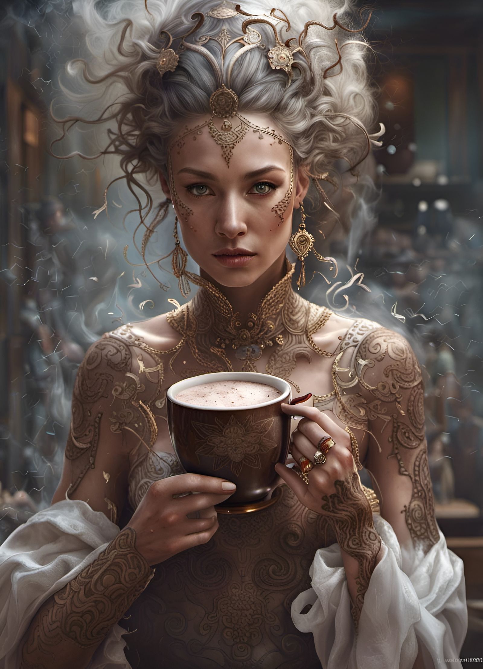 Elaborate Hot Cocoa Goddess in 4K