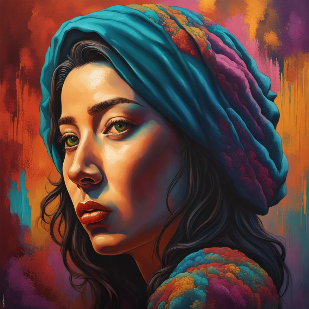 Glamorous 1940s Portrait in Tretchikoff Style