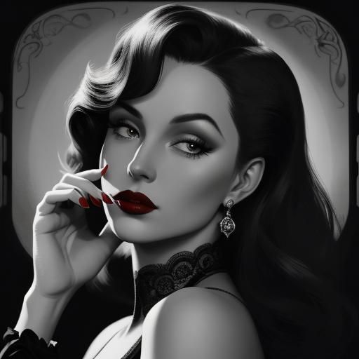 Film Noir Alice in Wonderland Pinup Portrait