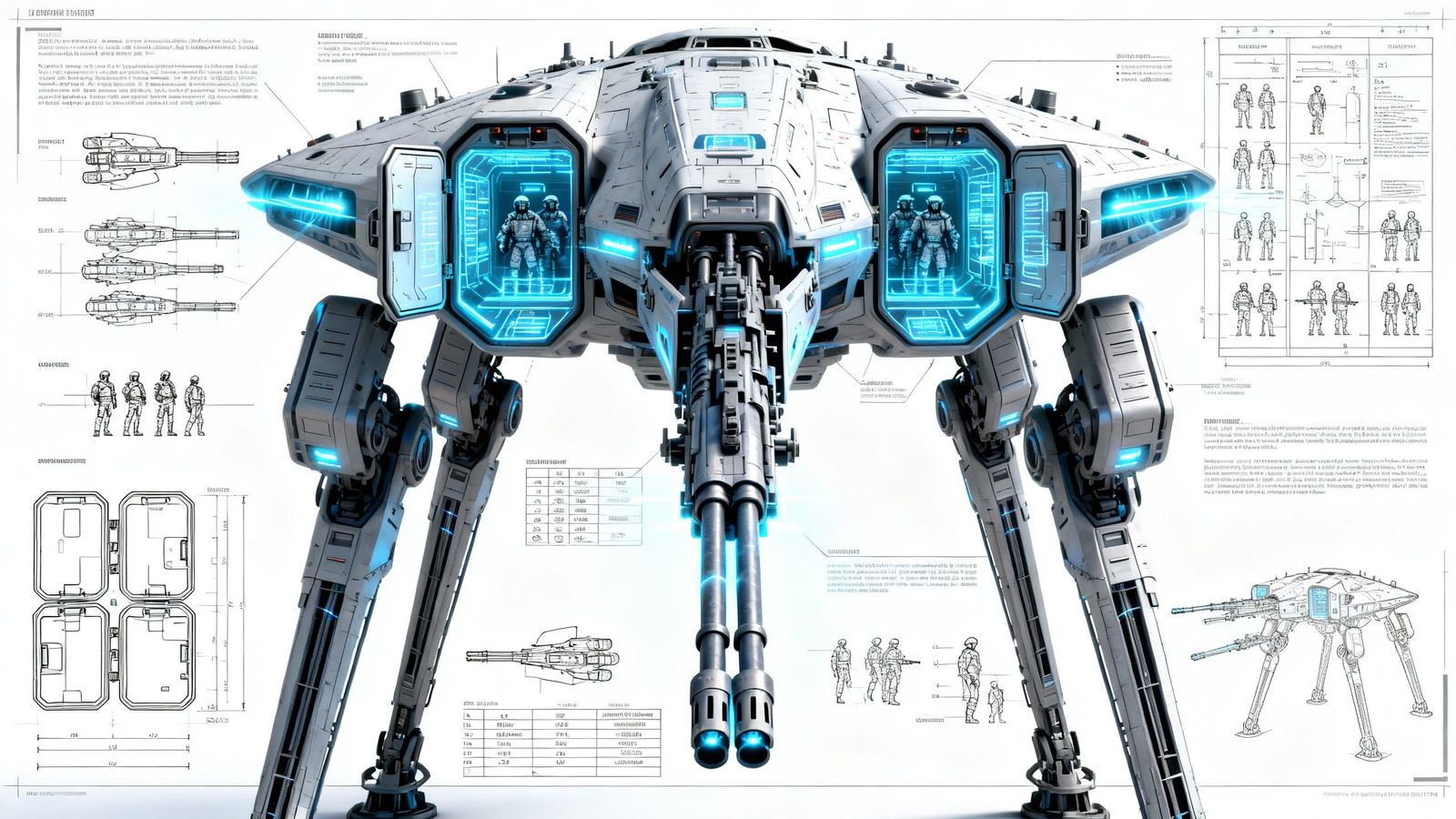 3D Tech Diagram of Alien Planetary Lander