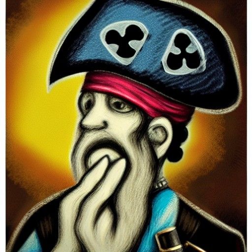 Pirate with Telescope in Pastel Art Style