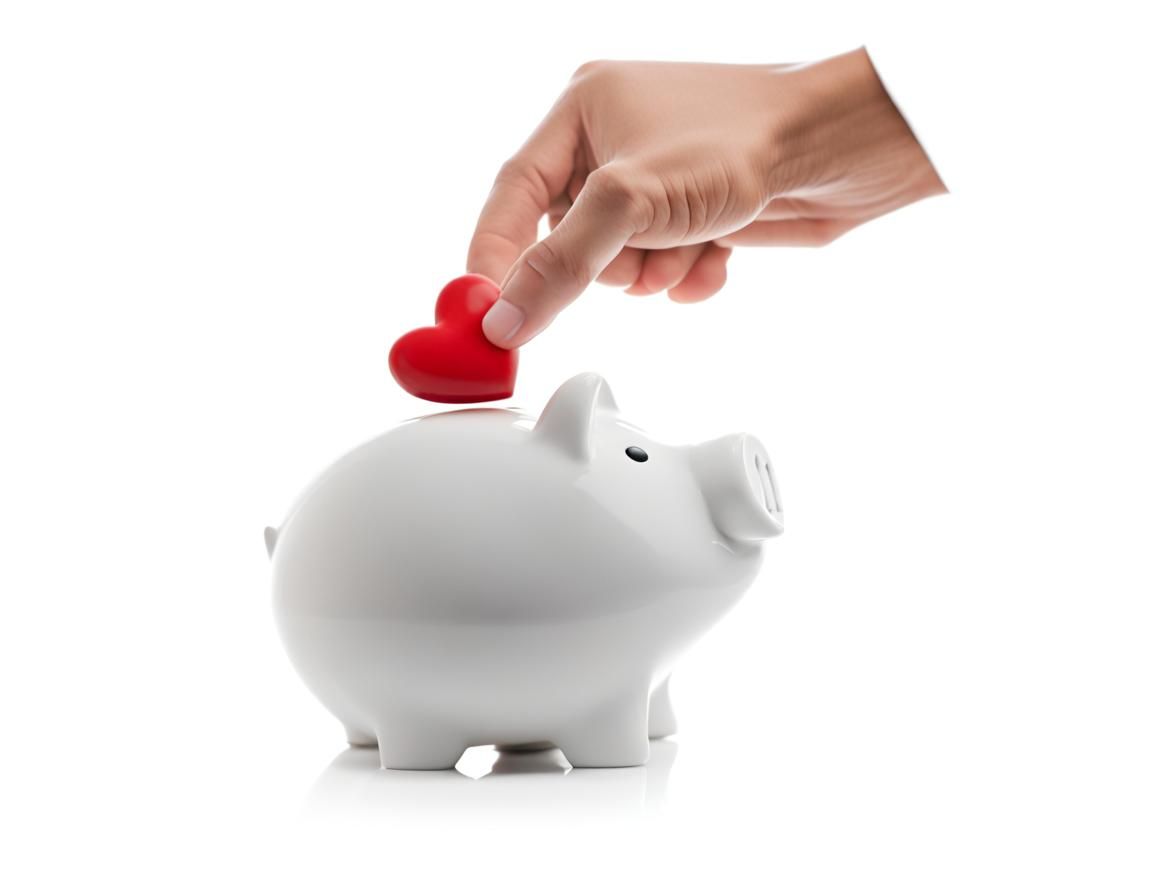 Heart Gifted to Smiling Piggy Bank