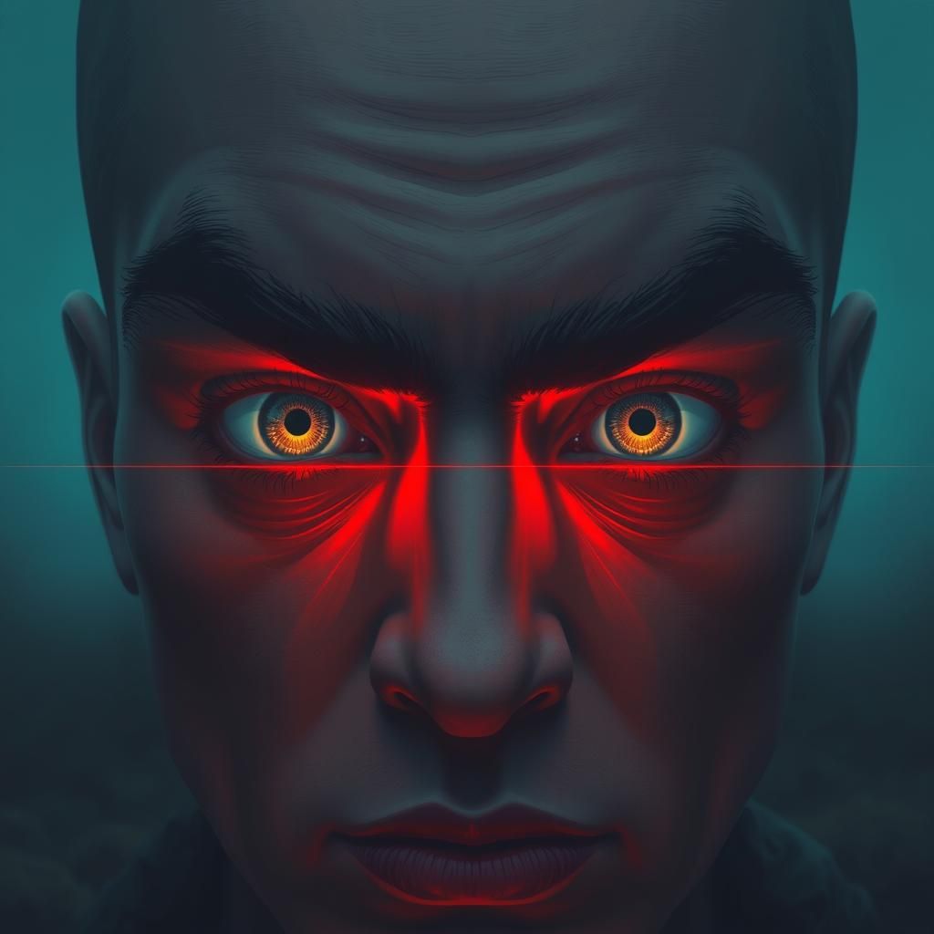 Intense Eyes Radiating Confidence in Neo-Noir Style