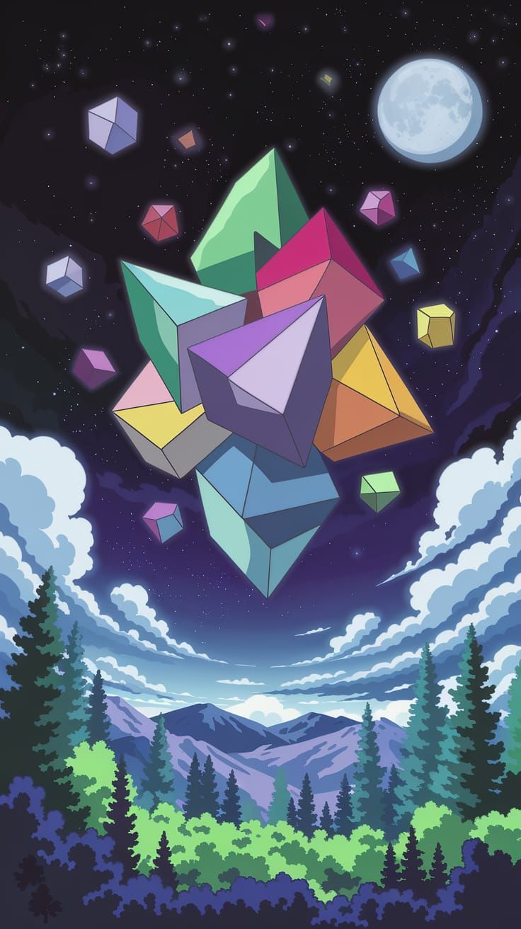 Vibrant Tetradic Geometric Illusion