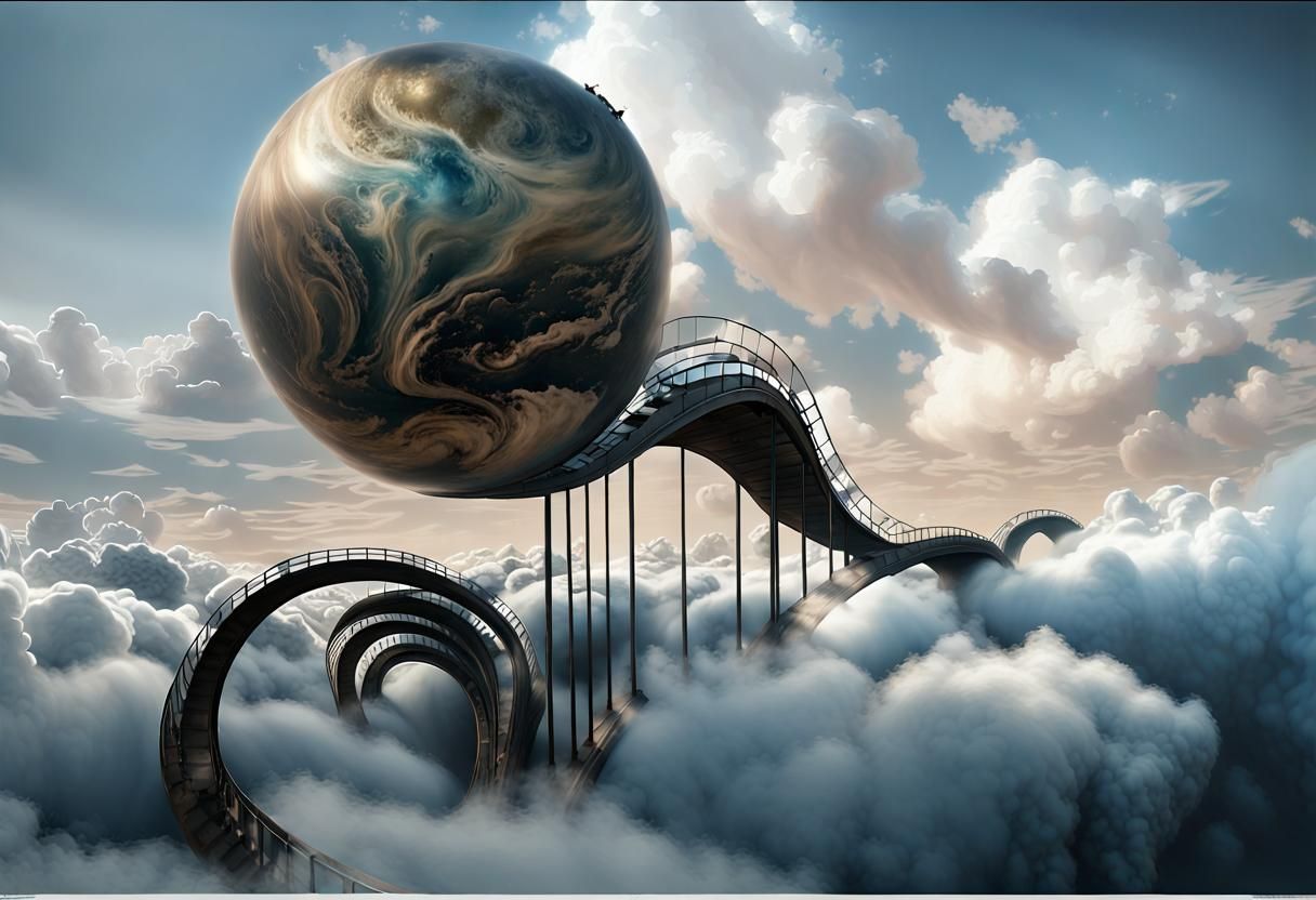 Ephemeral Clouds on a Metal Arch