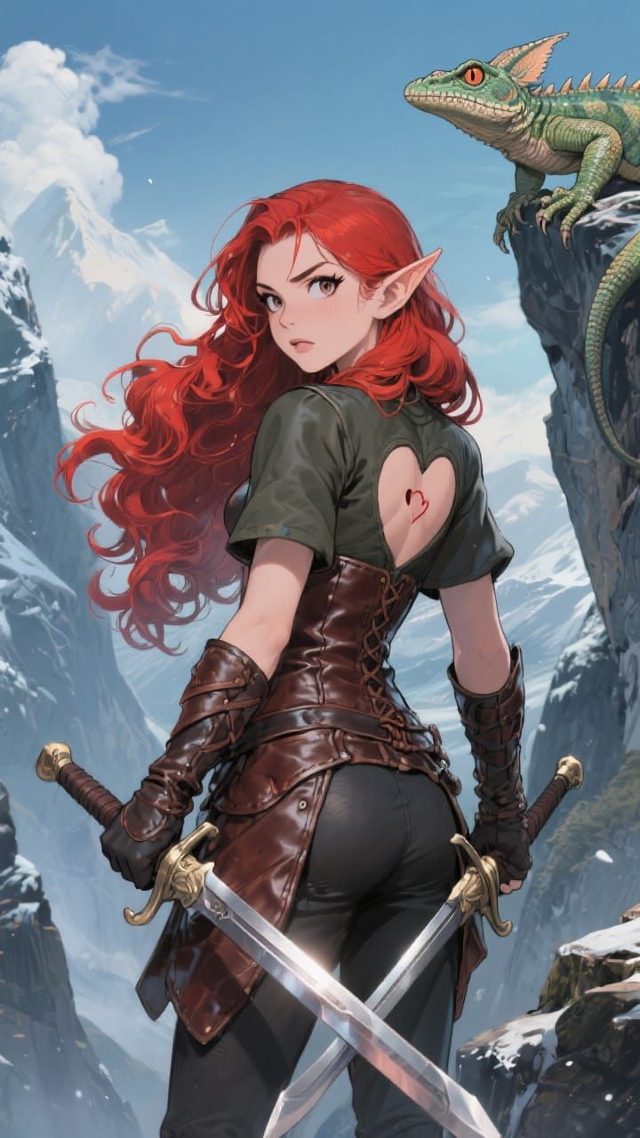 Fae Warrioress Elaina in Manga Art Style