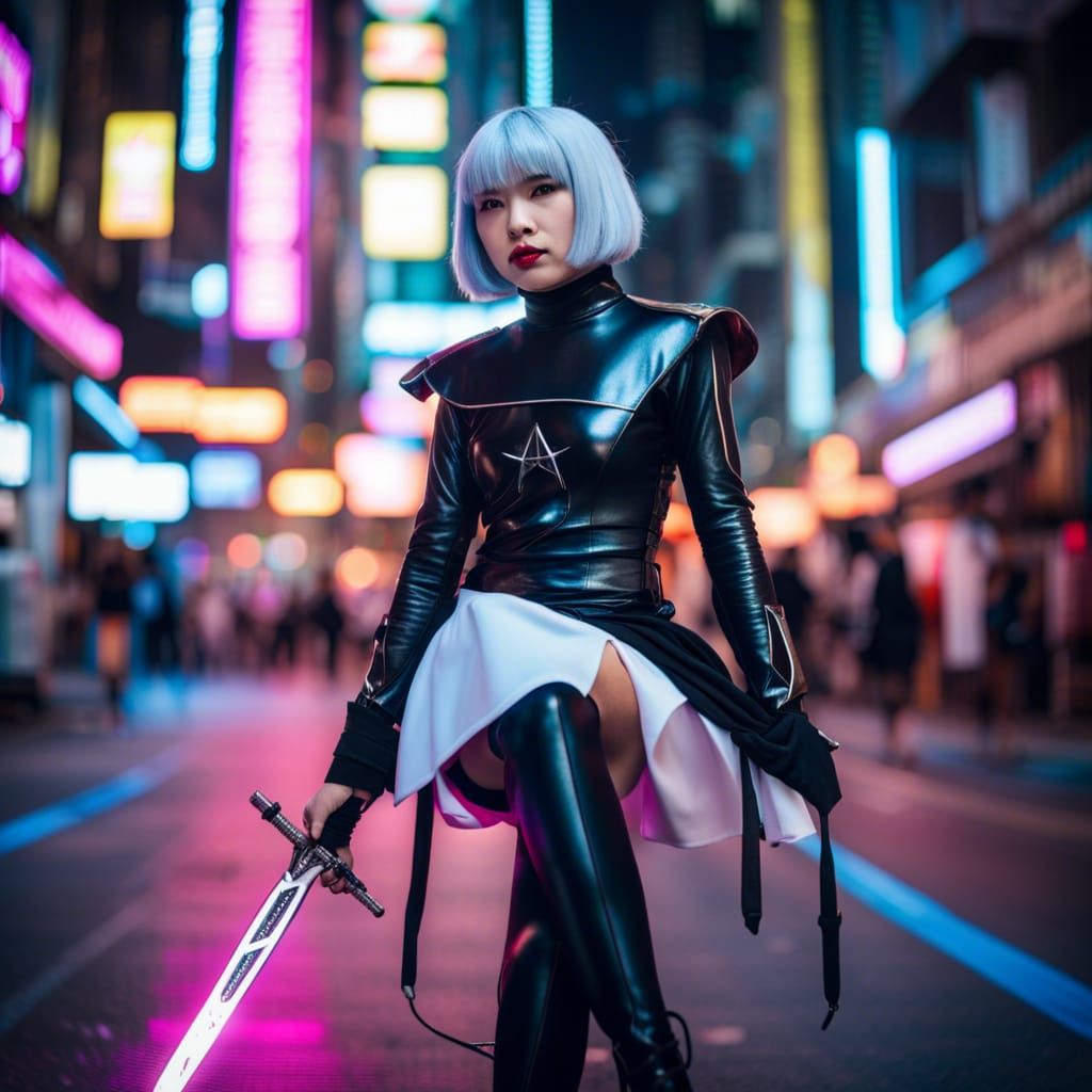 Cyberpunk Warrior Nun Cosplay in Hong Kong