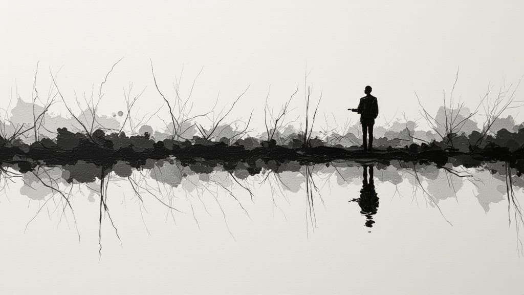 WWI Abstract Ink and Charcoal Sketch