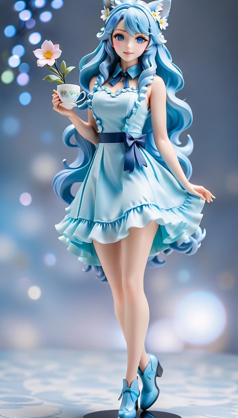 Cute Fox Girl Action Figure in Pastel Colors