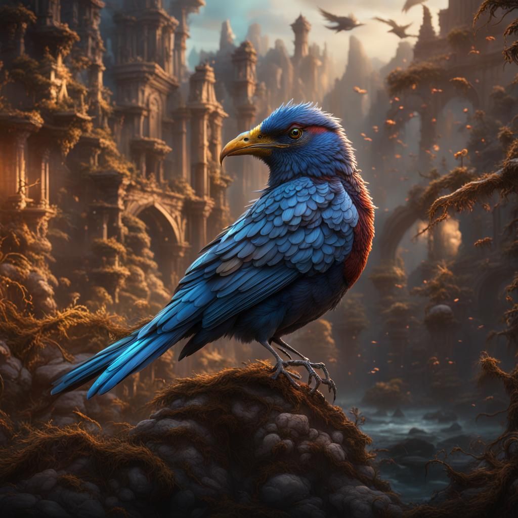 Electrocuted Bird: Detailed Matte Painting