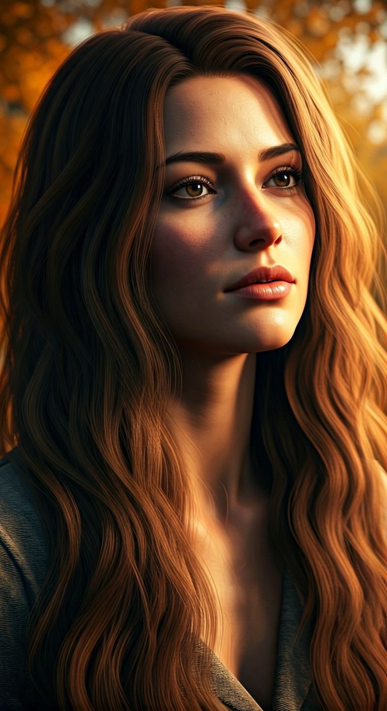 Nostalgic Autumn Portrait with Cinematic Lighting