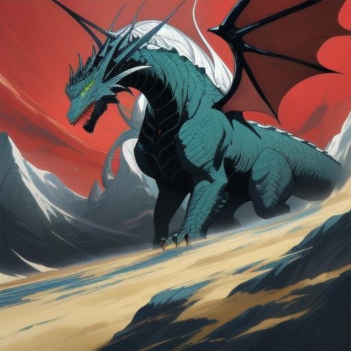 Majestic Dragon in Heroic Pose with Vibrant Colors