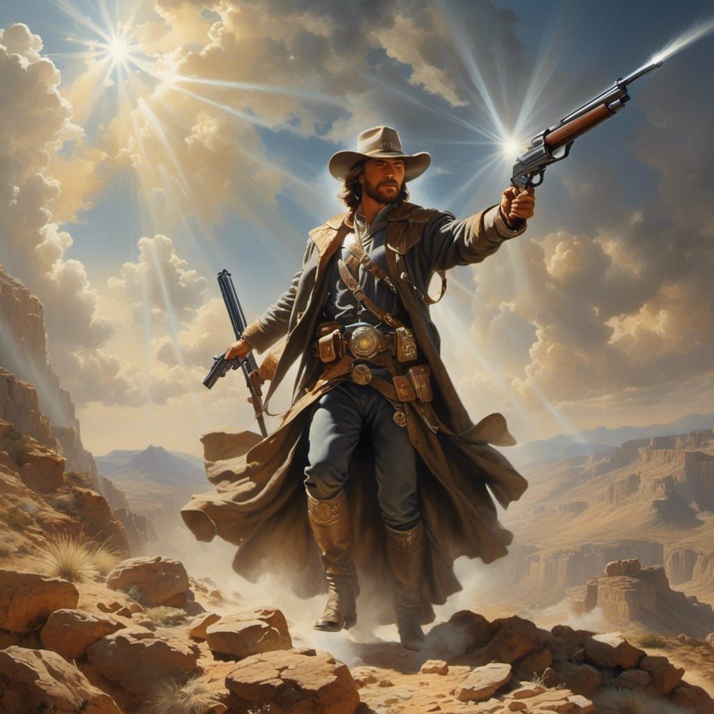 A Holy Gunslinger in Western Style
