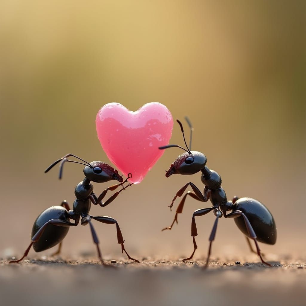 Ants Share Valentine's Day Gift in Intimate Setting