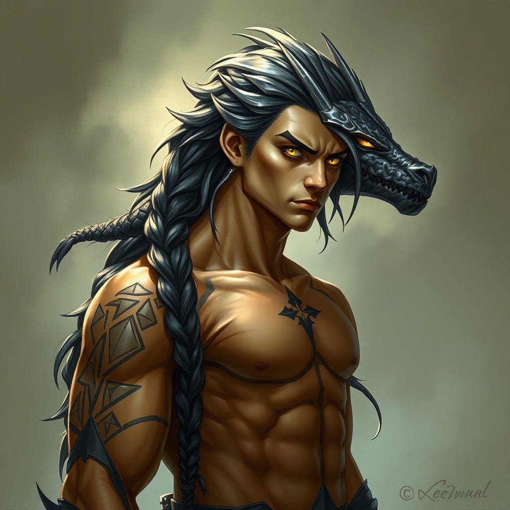 Majestic Dragonborn Warrior with Divine Connection