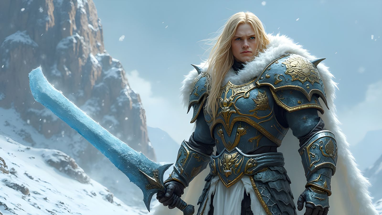 Epic Warrior in Ornate Power Armor