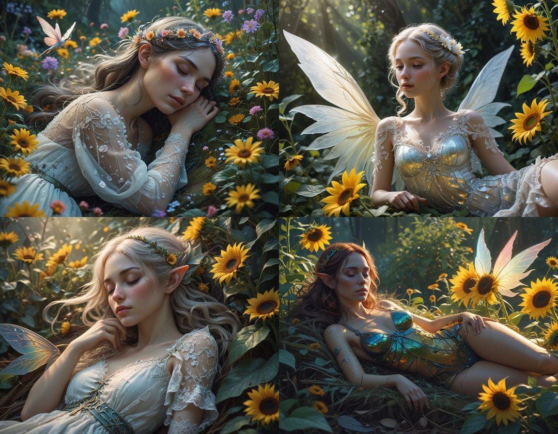 Intricately Detailed Hyperrealistic Portrait of a Sleeping E...