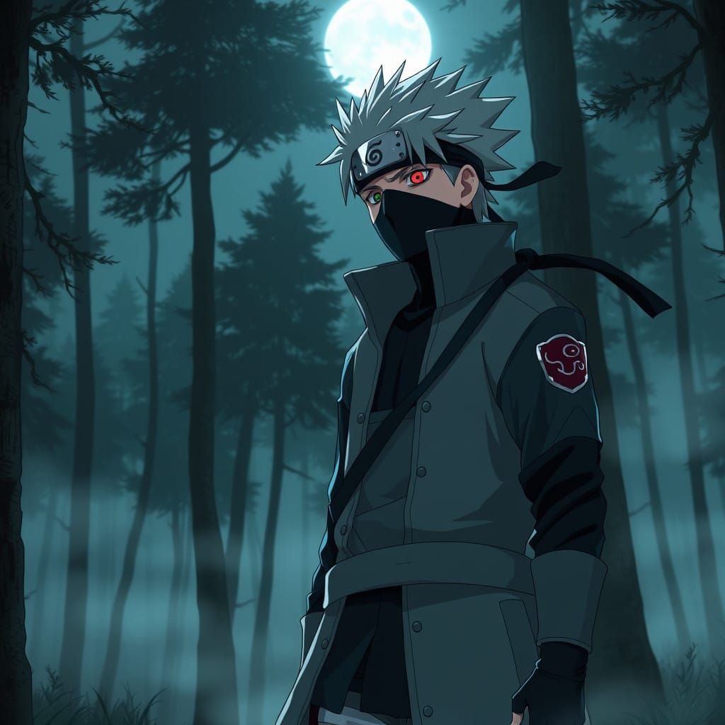 Kakashi Hatake in Moonlit Forest, Inspired by Oda and Amano