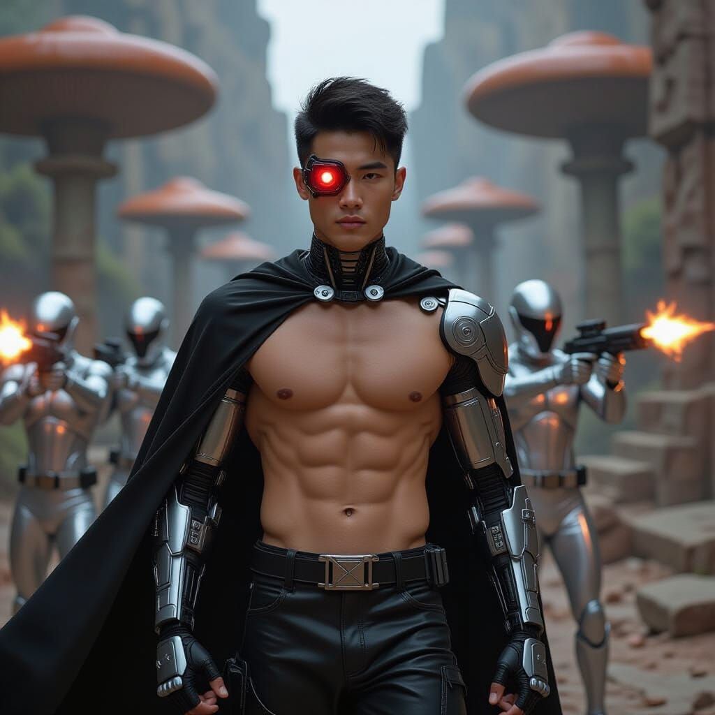 Cybernetic Captain Leads Space Invasion