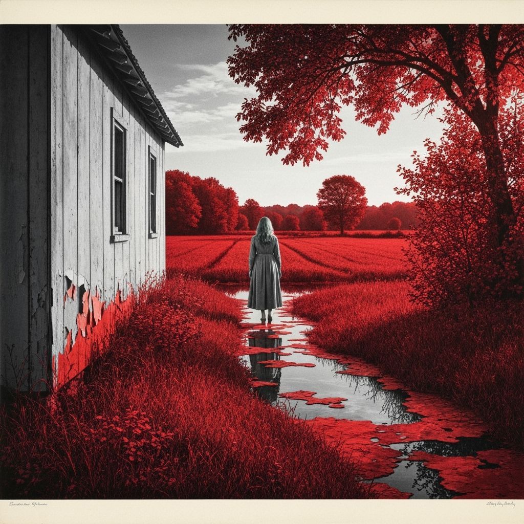 Dramatic Red Landscape Inspired by Vintage Photography