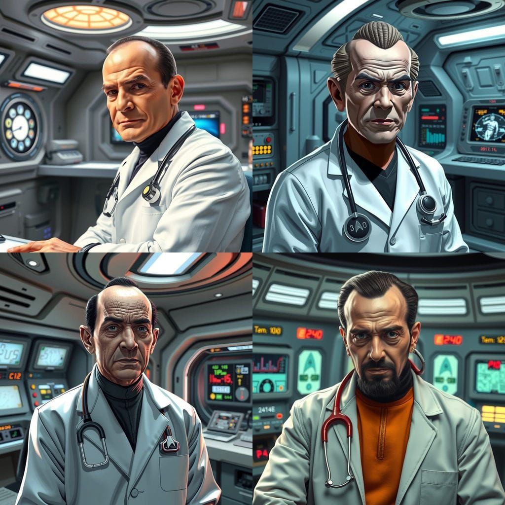 Denobulan Alien Doctor in a Futuristic Medical Bay