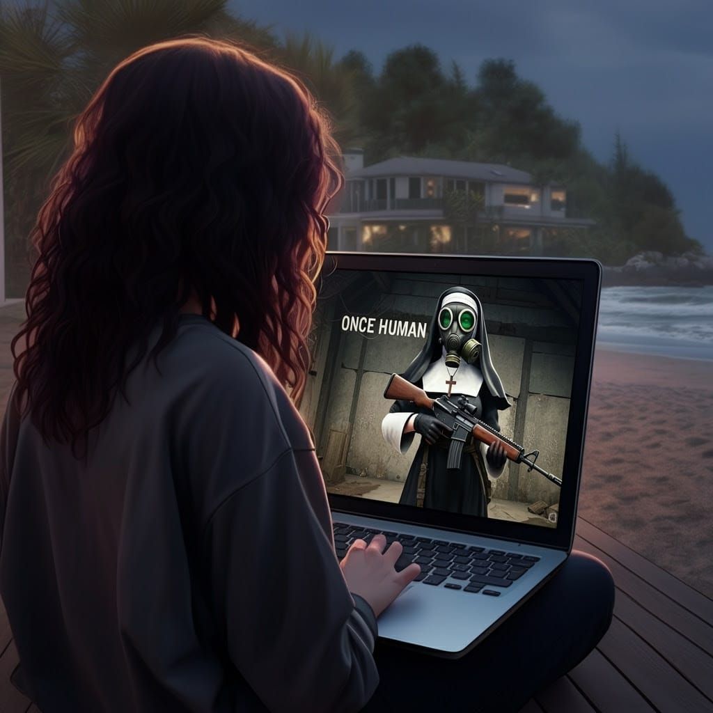 Gamer Girl in Cyberpunk Haven