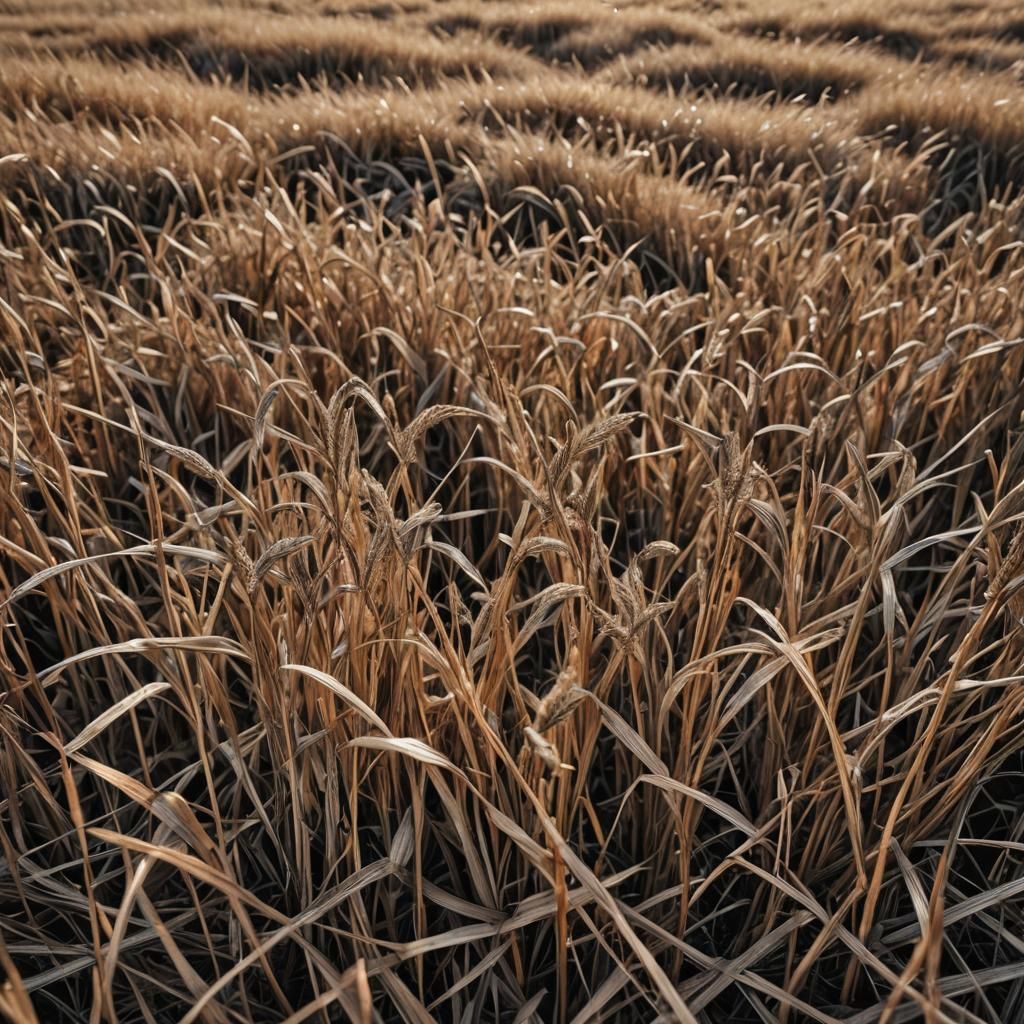 Hyperrealistic Dry Grass Touched by Wind